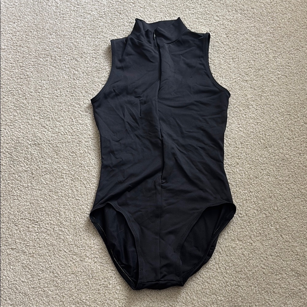 AINSLIEWEAR black zip-front leotard - size XS/Petite